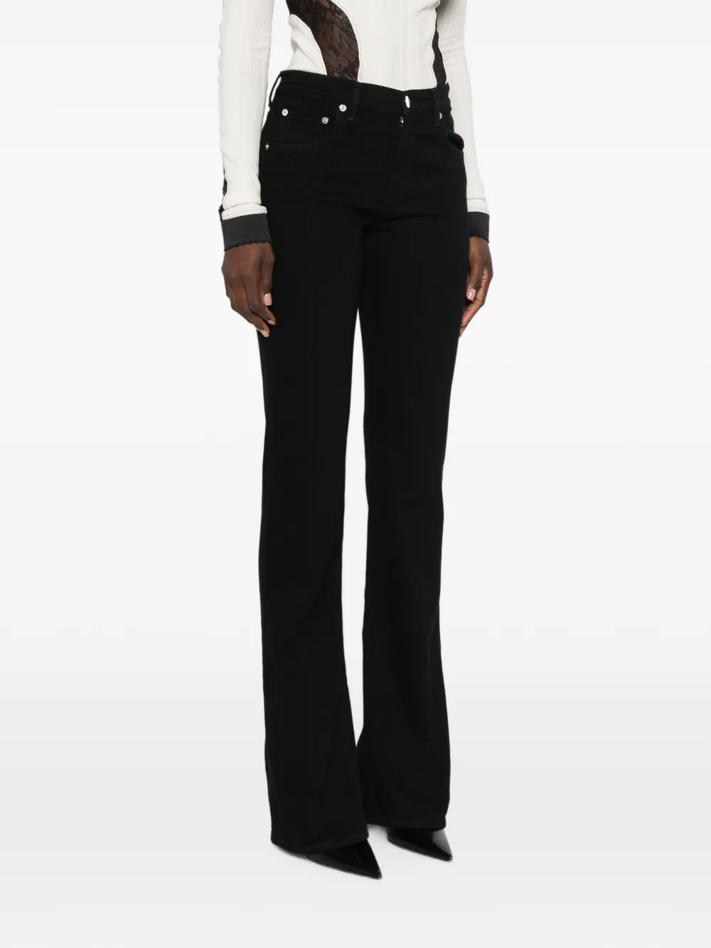 Haikure Jeans met split Zwart