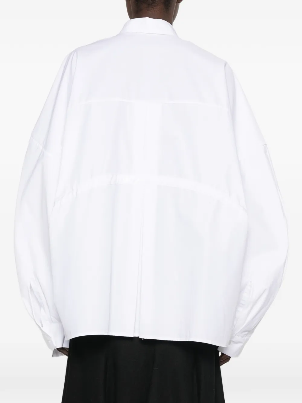 THELATEST E-Dalida oversized blouse met trekkoordtaille Wit