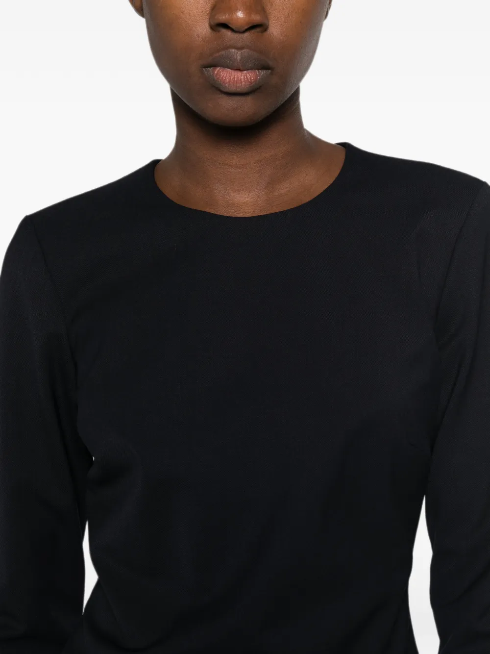 THELATEST Blouse met lange mouwen en split aan de achterkant Blauw