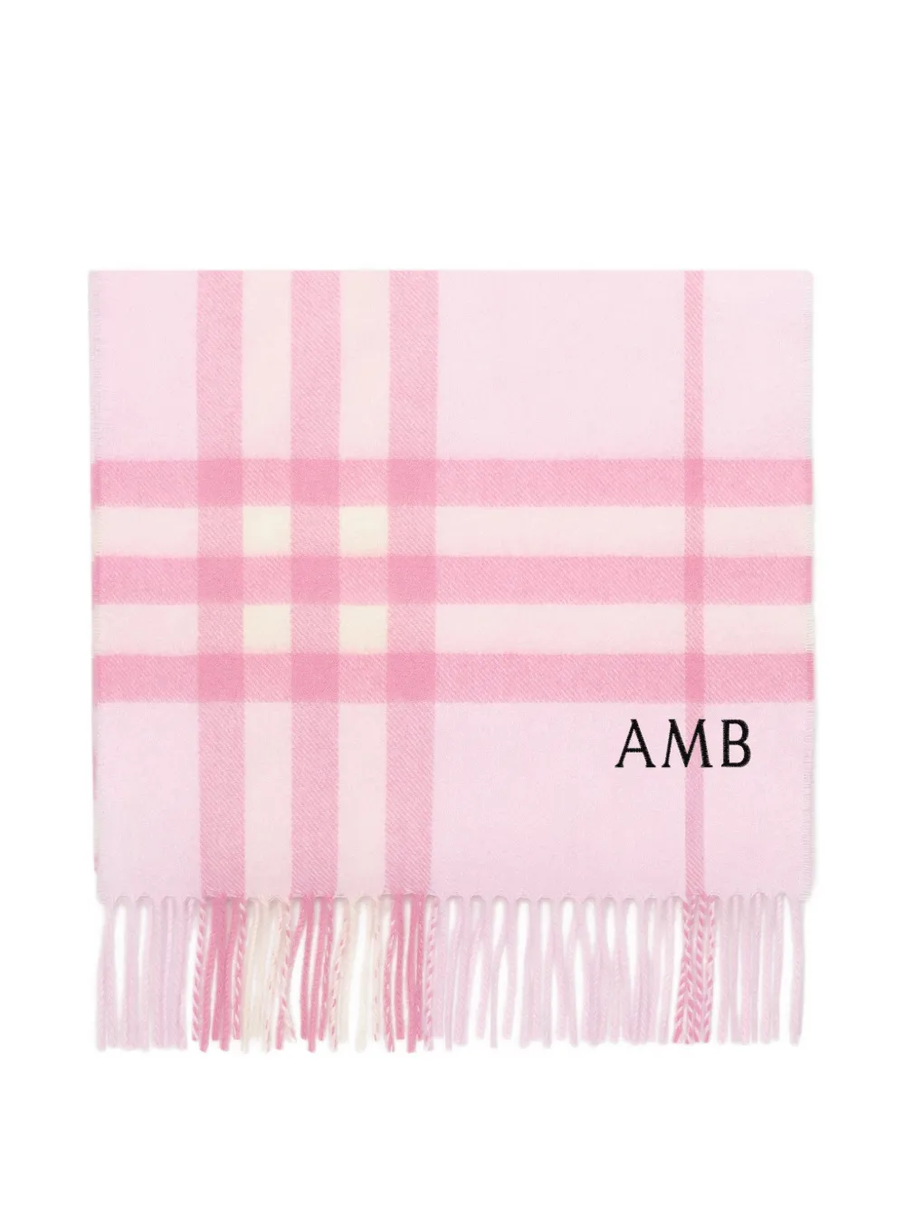 Burberry Geruite sjaal met franje Roze
