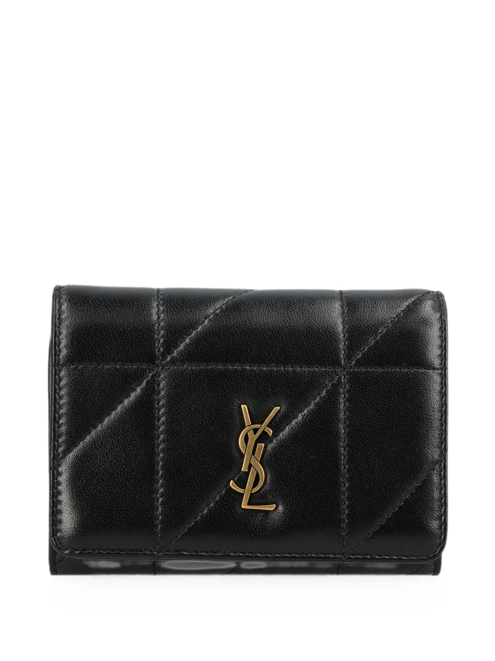 Saint Laurent Jamie slim tri-fold wallet in lambskin - Schwarz