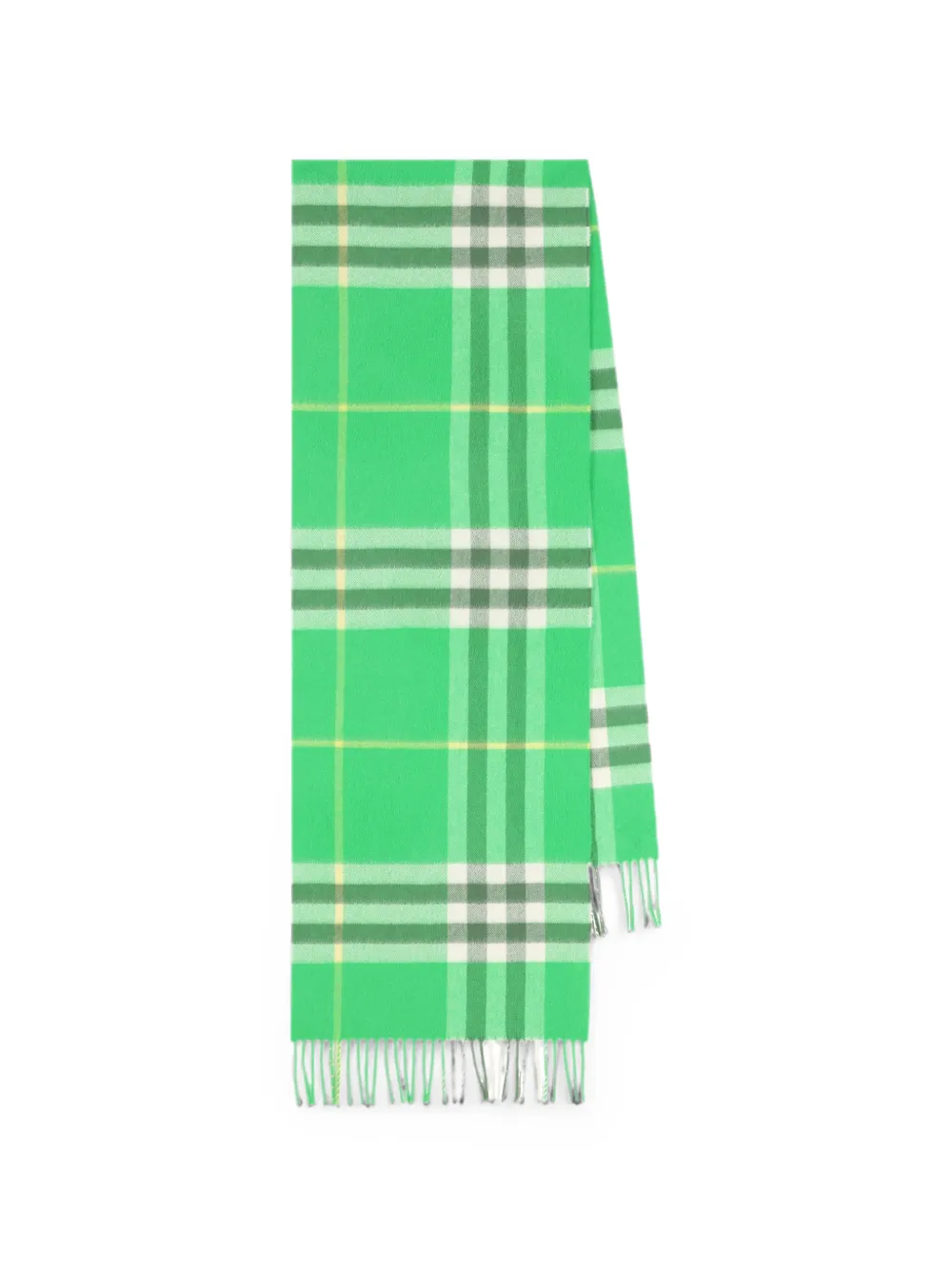 Burberry Check fringed scarf - Grün