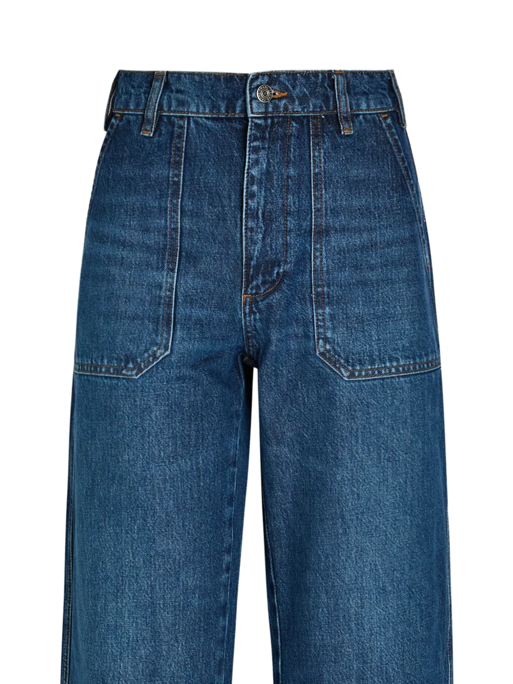 FRAME Ranger jeans met wijde pijpen en opgestikte zak Blauw