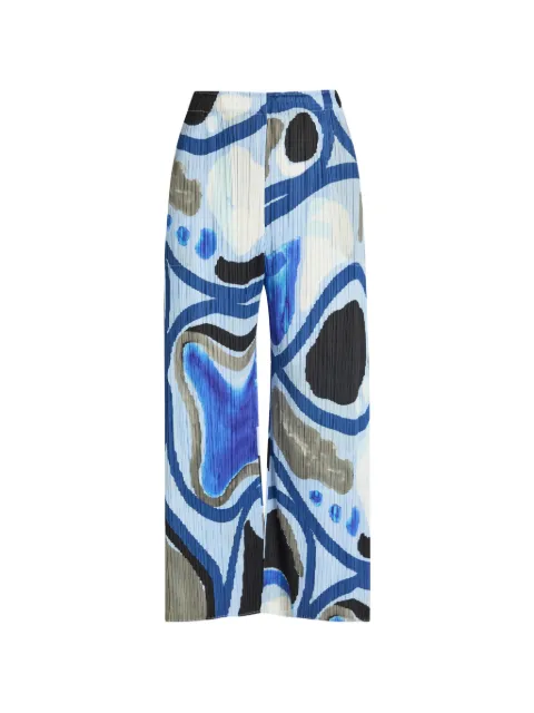 Pleats Please Issey Miyake Cropped-Hose mit abstraktem Print