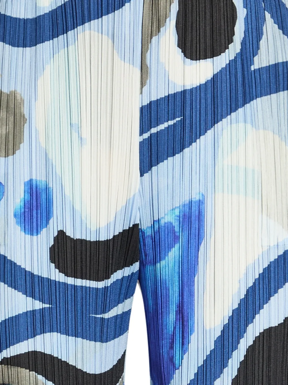 Pleats Please Issey Miyake Roll cropped broek met abstracte print Blauw