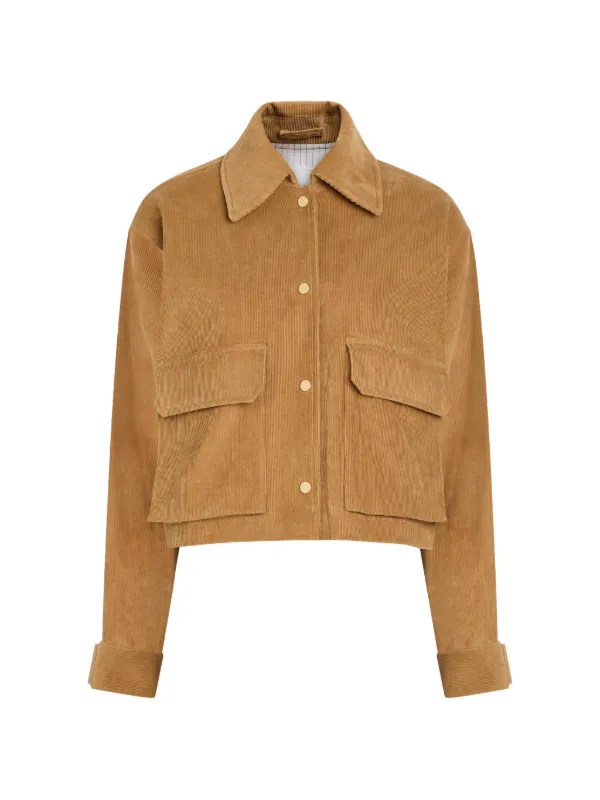 Maria McManus Flap-pocket Cropped Jacket in Brown
