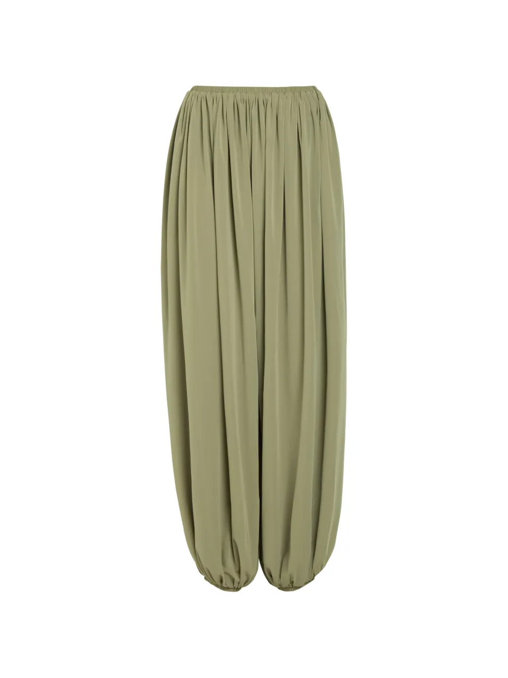 Ronny Kobo Renier Gathered-detail Palazzo Pants In Green