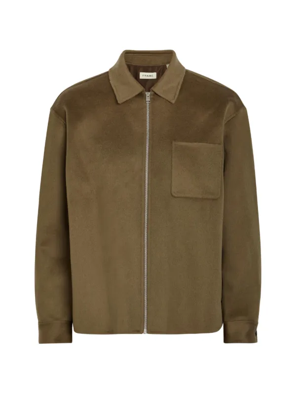 Frame Patch-pocket Shirt Jacket in Brown
