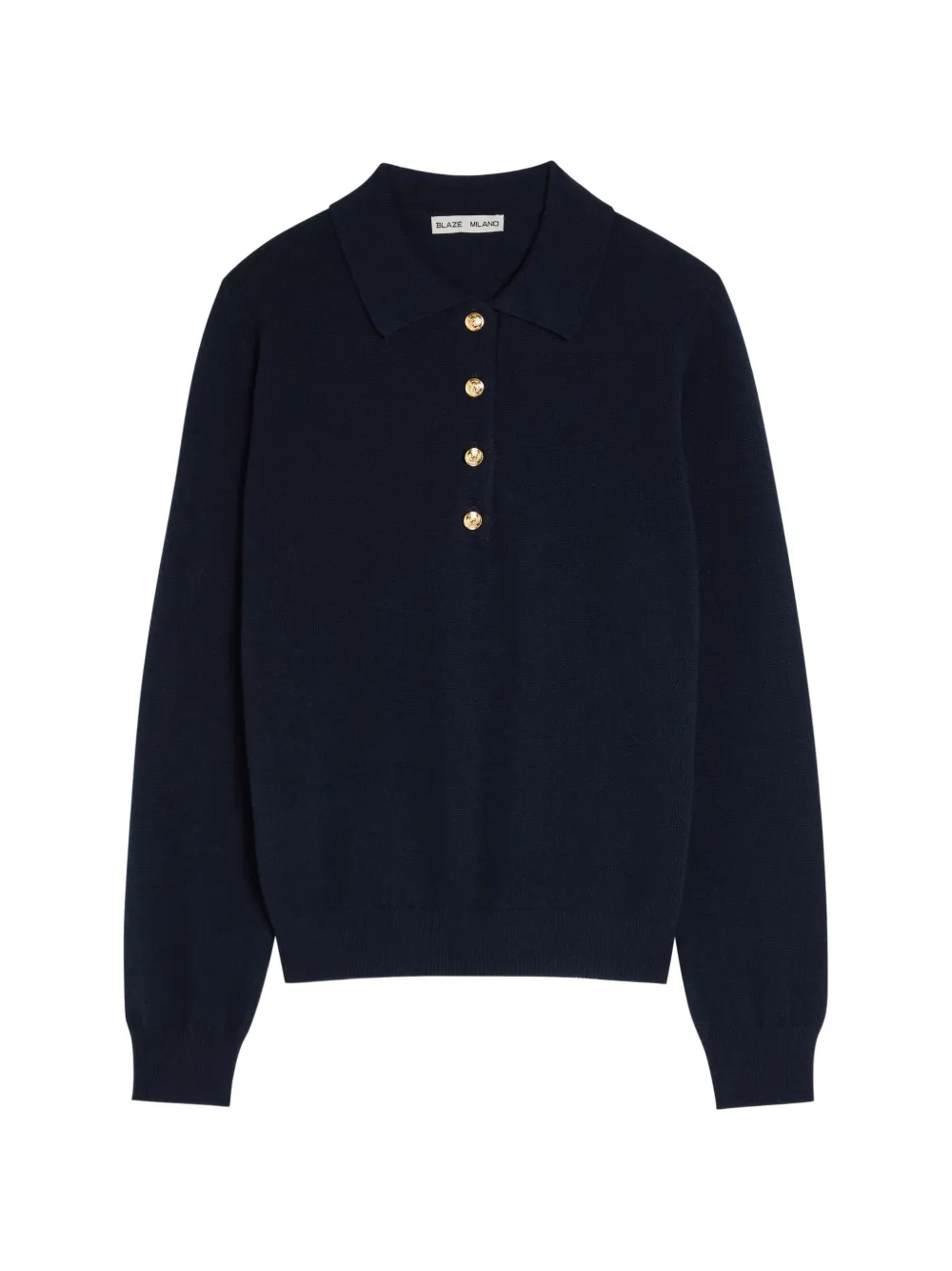 Blazé Milano Button-up Polo Sweater In Blue