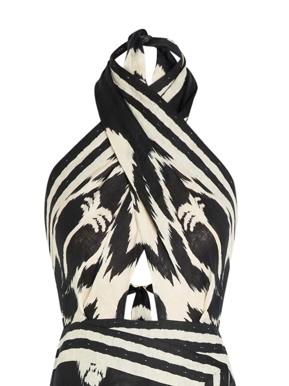 Johanna Ortiz Buen Viento maxi-jurk met halternek Zwart