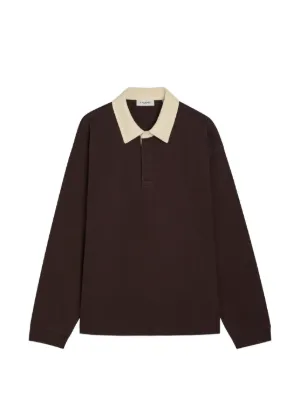 Wales Bonner ロングスリーブ ピケ ポロシャツ | ブラウン | FARFETCH JP