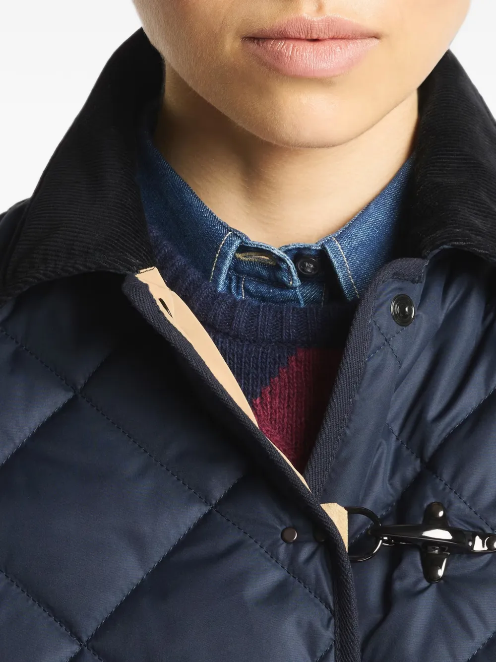 Fay Gewatteerd jack met kreeftsluiting Blauw