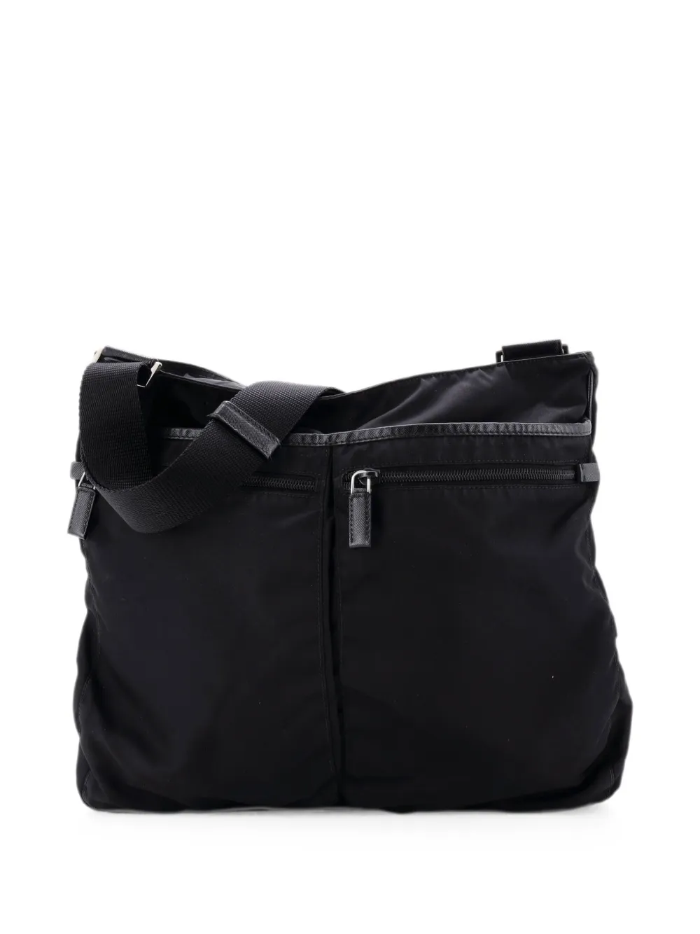 Prada Pre-Owned Front Pocket Messenger Bag Tessuto Medium crossbody bag - Schwarz