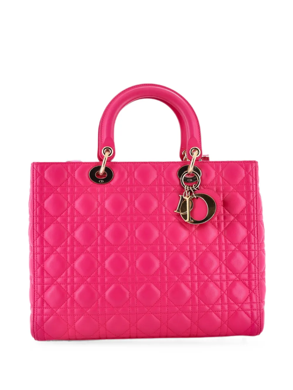 Christian Dior Pre-Owned Lady Dior Bag Cannage Quilt Lambskin Large tote bag - Rosa