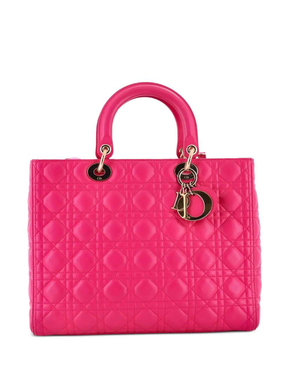 Christian Dior Pre-Owned Lady Dior Bag Cannage Quilt Lambskin Large tote bag - Rosa