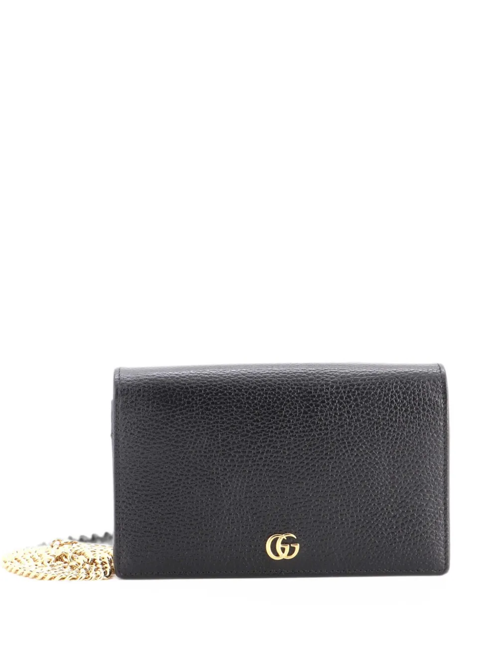 Gucci Pre-Owned Petite GG Marmont Chain Wallet Leather Mini crossbody bag - Nero