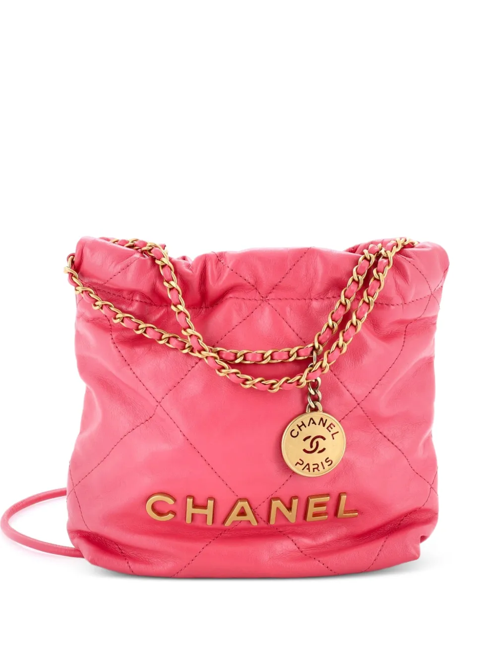 CHANEL Pre-Owned 22 Chain Hobo Quilted Calfskin Mini crossbody bag - Rosa