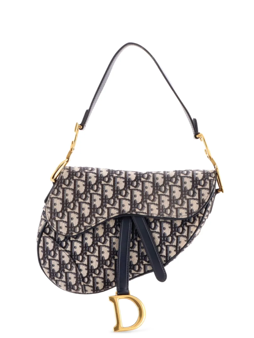 Christian Dior Pre-Owned Saddle Handbag Oblique Canvas Medium shoulder bag - Blu