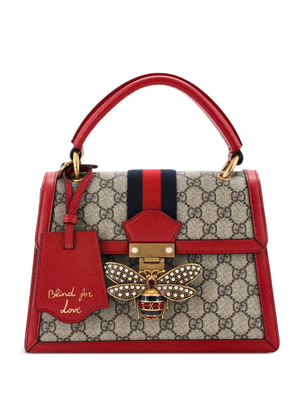 Gucci Pre-Owned Queen Margaret Top Handle Bag GG Coated Canvas with Leather Small satchel - Marrone