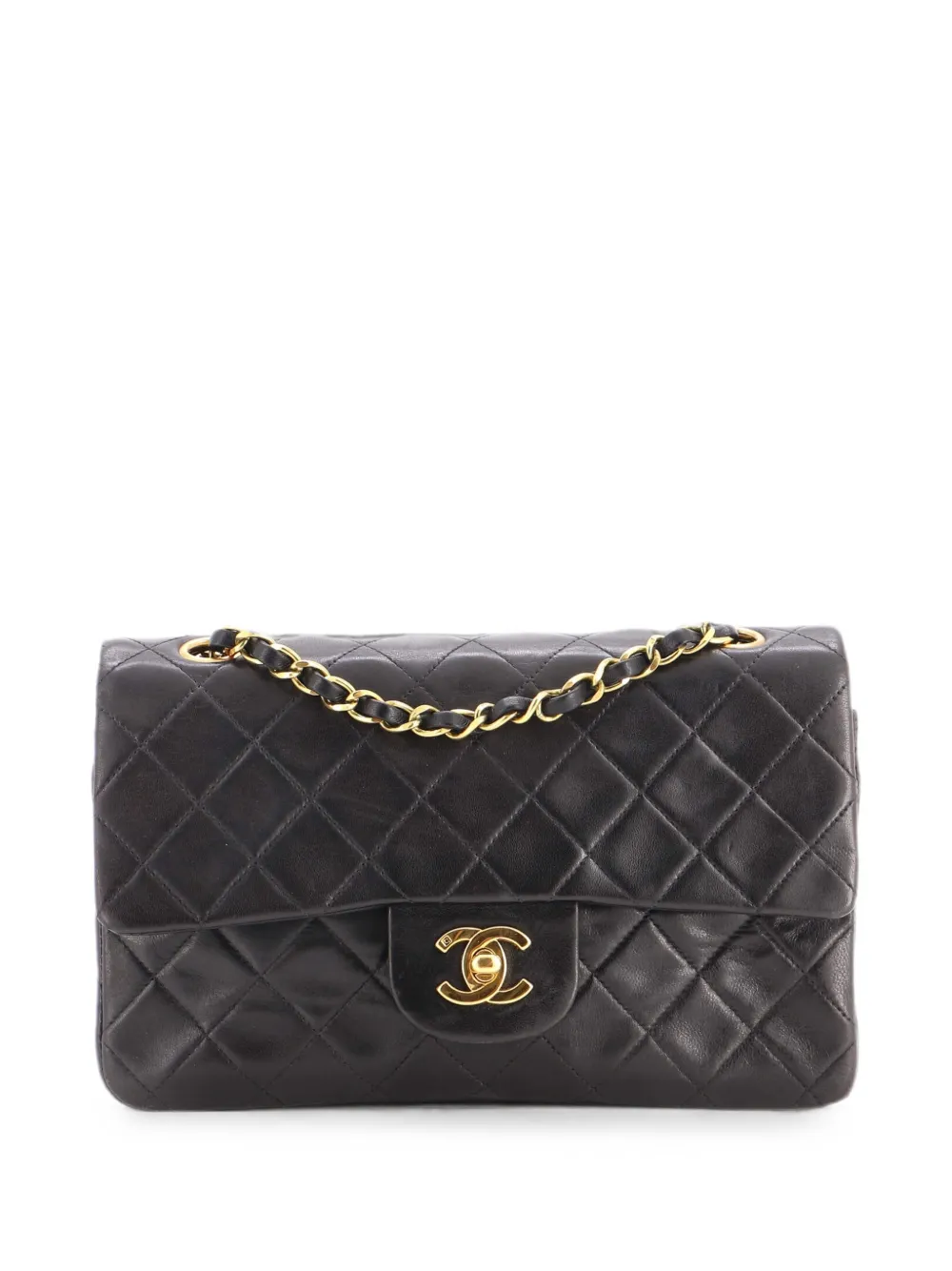 CHANEL Pre-Owned Classic Double Flap Bag Quilted Lambskin Small shoulder bag - Nero