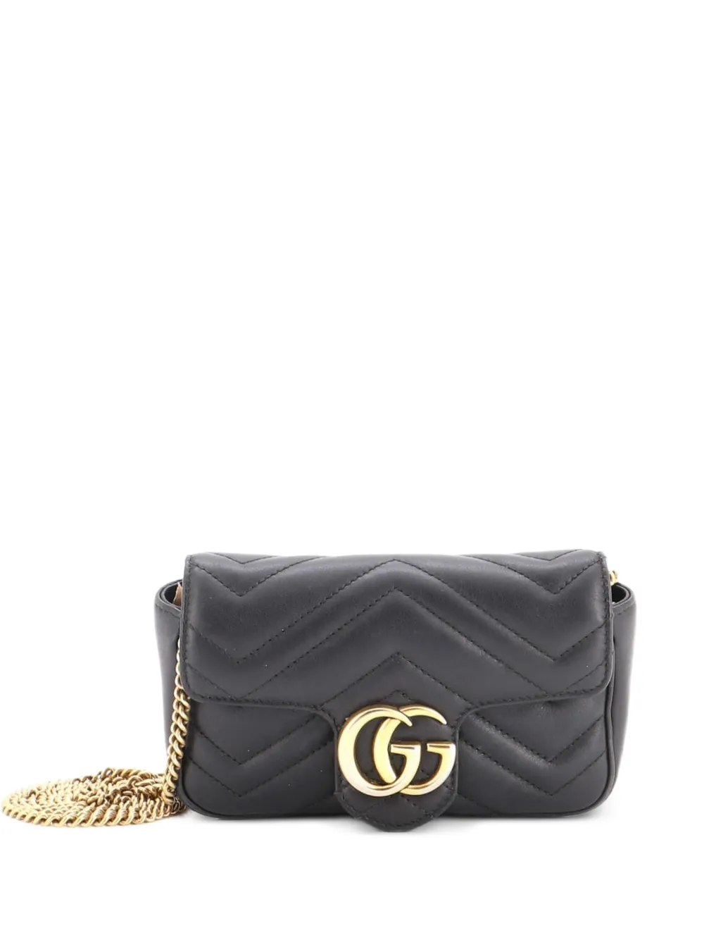 Gucci Pre-Owned GG Marmont Flap Bag Matelasse Leather Super Mini crossbody bag - Nero