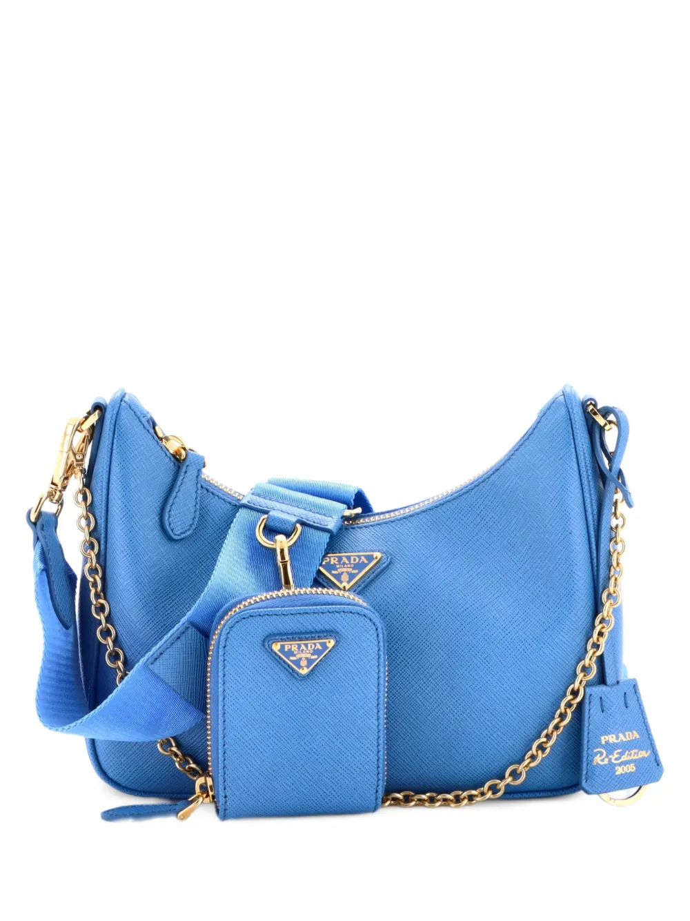 Prada Pre-Owned Re-Edition 2005 Shoulder Bag Saffiano Leather Small crossbody bag - Blu