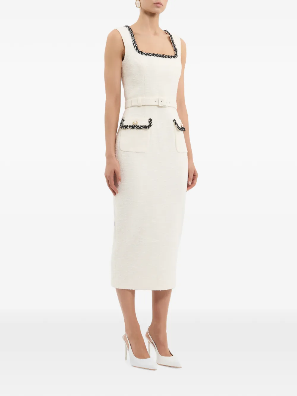 Rebecca Vallance Jacquie midi-jurk Beige