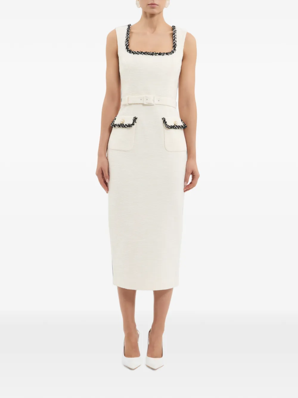 Rebecca Vallance Jacquie midi-jurk Beige