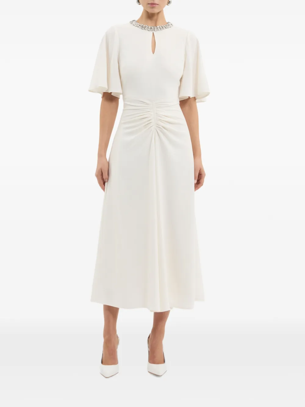 Rebecca Vallance Noemie midi-jurk Wit