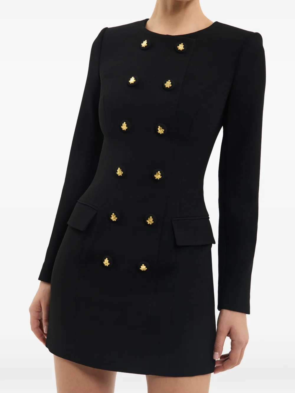 Rebecca Vallance Odilia mini-jurk met lange mouwen Zwart