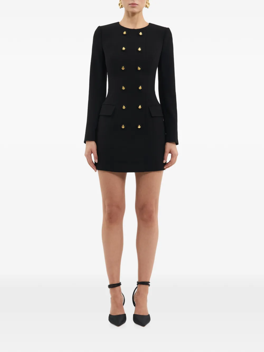 Rebecca Vallance Odilia mini-jurk met lange mouwen Zwart