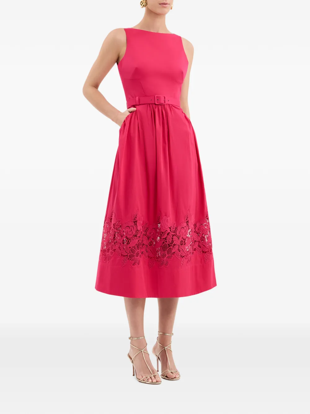 Rebecca Vallance Claribelle midi-jurk Roze