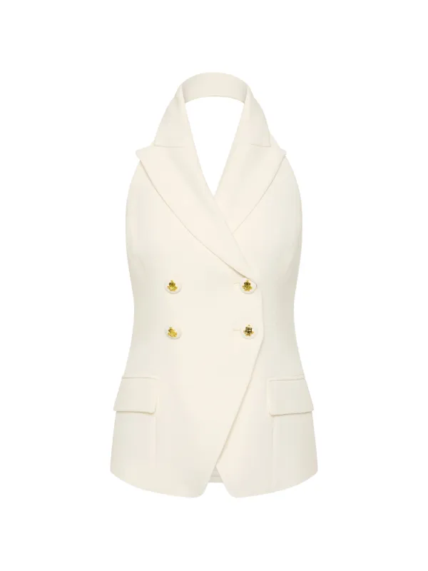 Rebecca Vallance Odilia Vest Top in Neutrals
