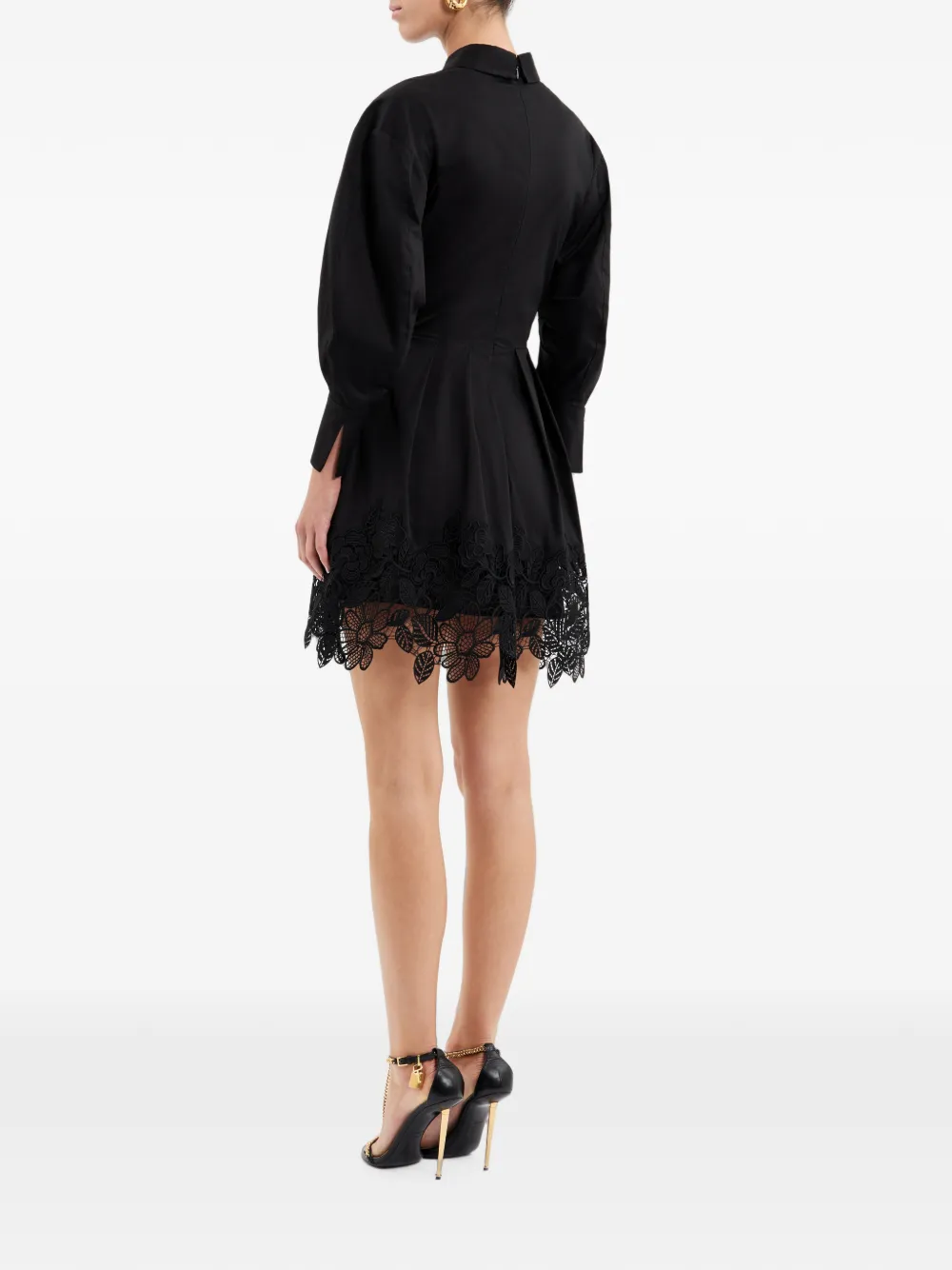 Rebecca Vallance Claribelle mini-jurk met lange mouwen Zwart