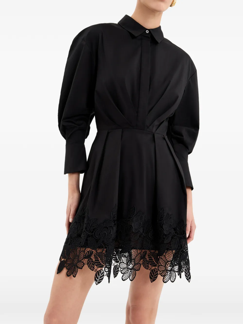 Rebecca Vallance Claribelle mini-jurk met lange mouwen Zwart