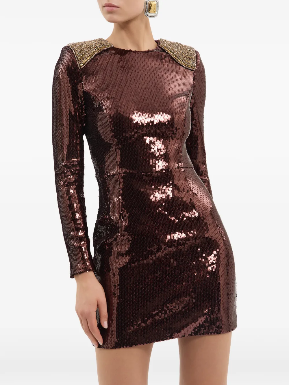 Rebecca Vallance Glimmer mini-jurk Bruin