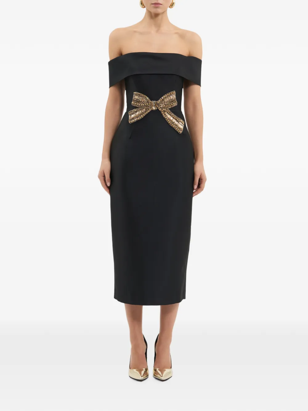 Rebecca Vallance Venus midi-jurk Zwart