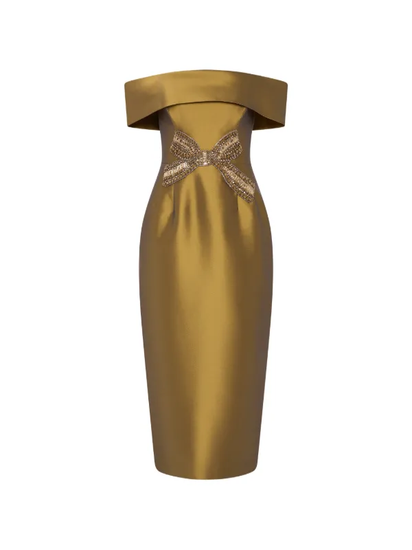 Rebecca Vallance Venus Midi Dress | Gold