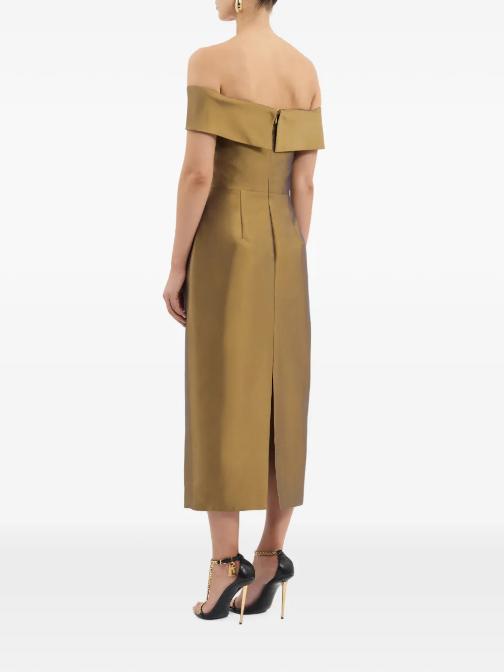 Rebecca Vallance Venus midi-jurk Goud