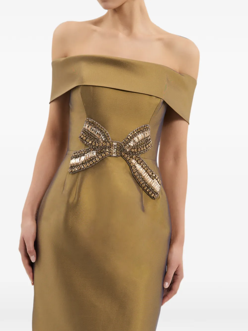 Rebecca Vallance Venus midi-jurk Goud