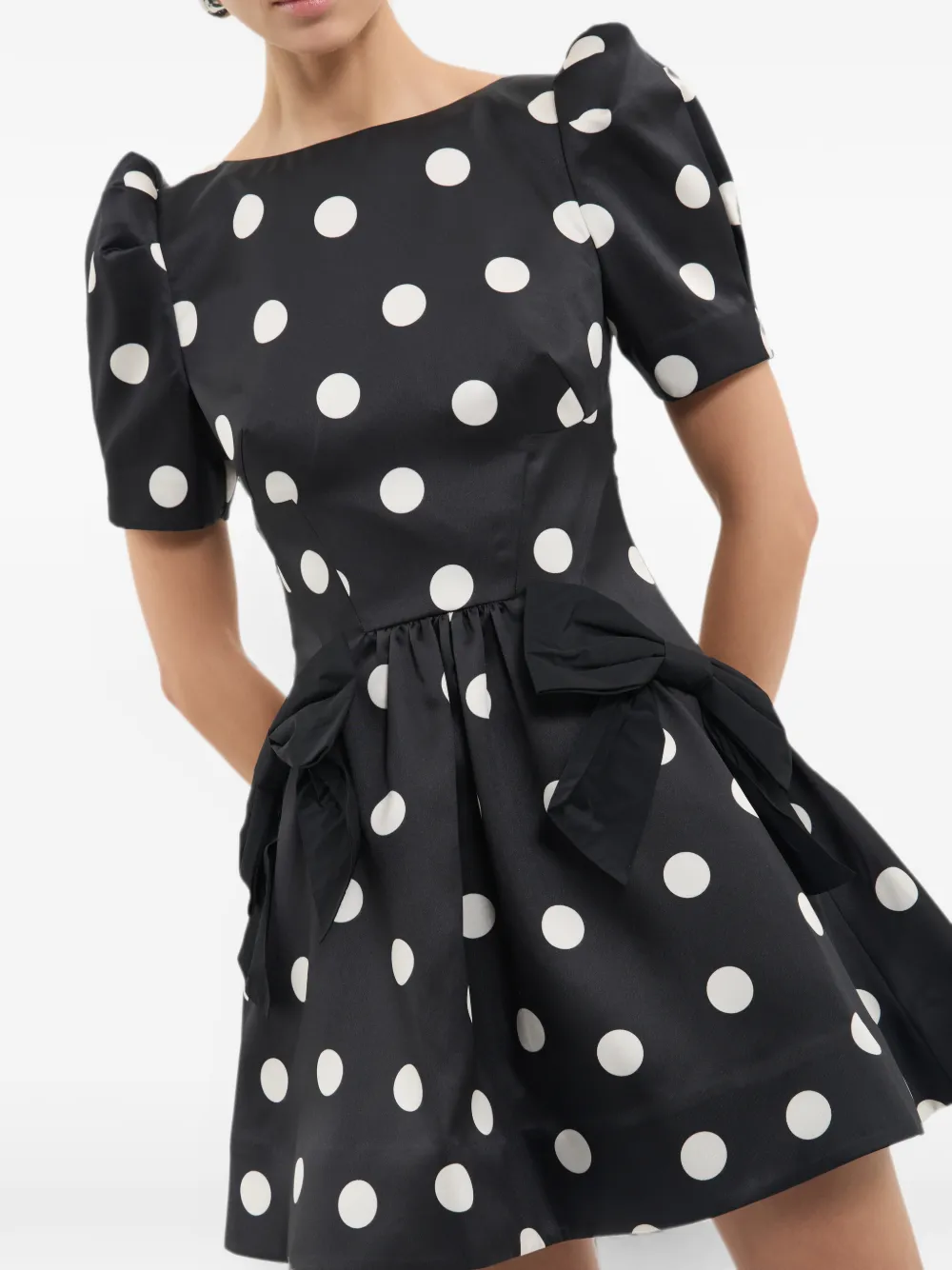 Rebecca Vallance Bacio mini-jurk met korte mouwen Zwart