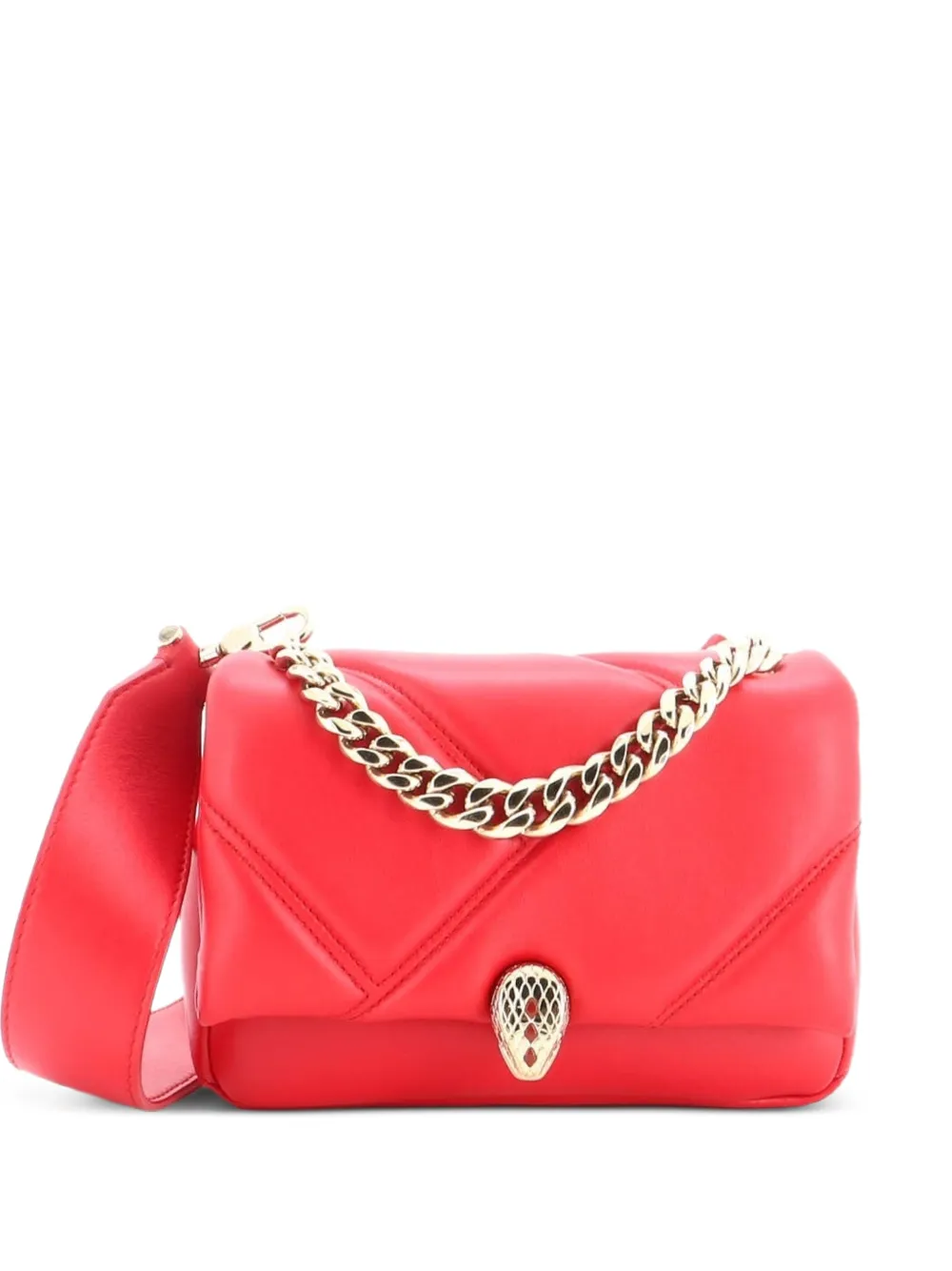 Bvlgari Pre-Owned Serpenti Cabochon Diagonal Quilted Leather Mini shoulder bag - Rosso
