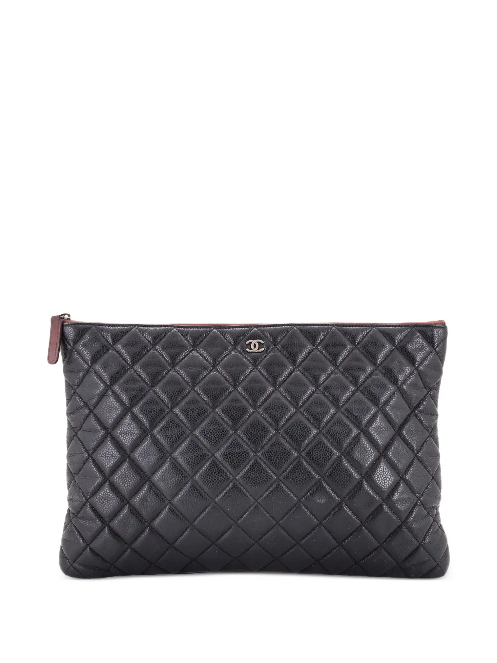 CHANEL Pre-Owned O Case Quilted Iridescent Caviar Large clutch bag - Schwarz