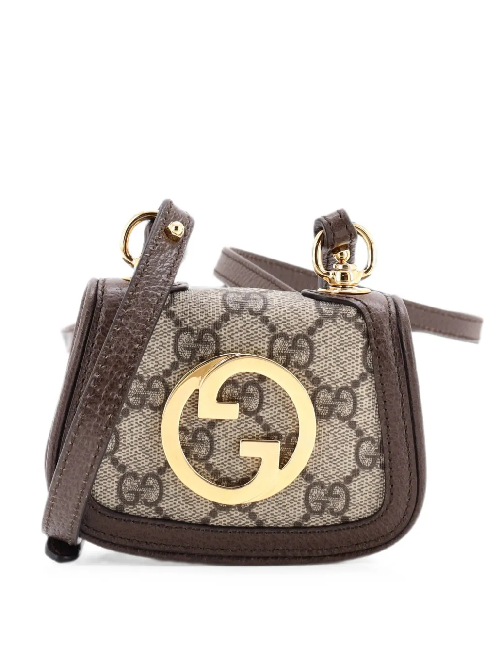 Gucci Pre-Owned Blondie NM Card Case Wallet with Strap GG Coated Canvas crossbody bag - Braun