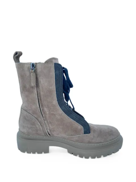 Brunello Cucinelli Vintage suede combat boots