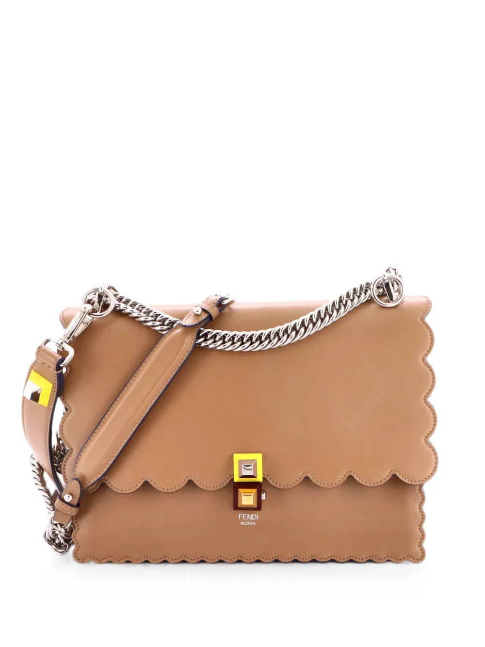 Fendi Pre-Owned Kan I Bag Leather Medium shoulder bag - Marrone