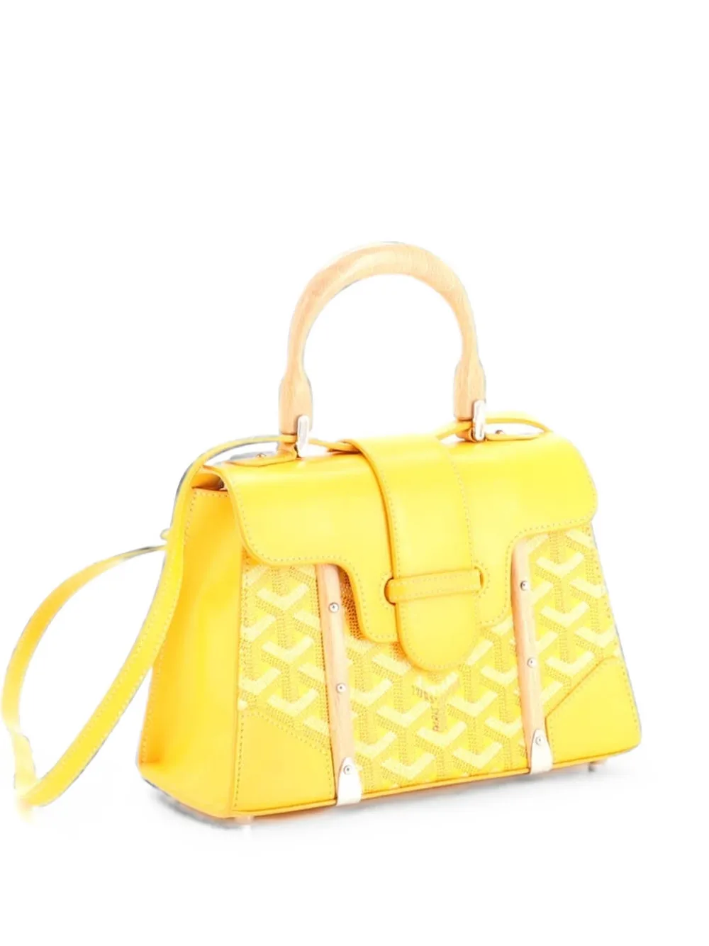 Goyard Pre-Owned Structured Saigon Top Handle Bag Coated Canvas with Leather Mini satchel - Gelb
