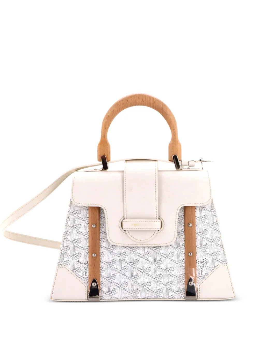 Goyard Pre-Owned Saigon Top Handle Bag Coated Canvas with Leather PM satchel - Bianco