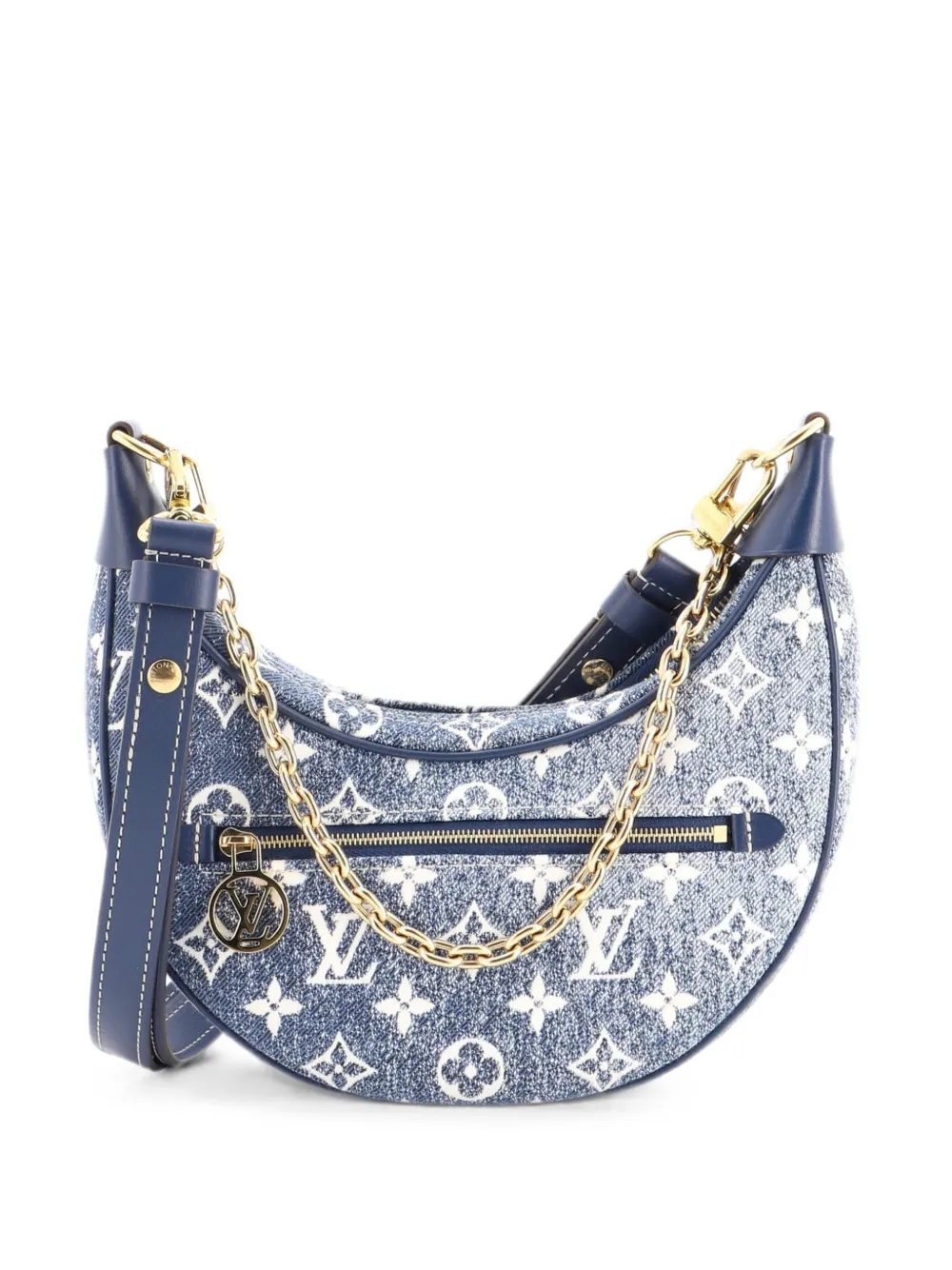 Louis Vuitton Pre-Owned Loop Handbag Monogram Jacquard Denim hobo bag - Blau