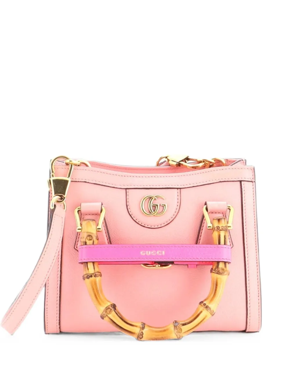 Gucci Pre-Owned Diana NM Bamboo Handle Tote Leather Mini crossbody bag - Rosa